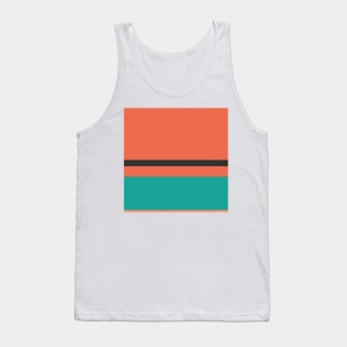 A gentle consistency of Light Red Ochre, Faded Orange, Christmas Purple, Persian Green and Dark Charcoal stripes. Tank Top